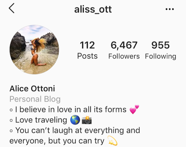 Instagram  أمثلة بيولوجية: سيرة ذاتية لـ IG مع اقتباس بواسطةaliss_ott