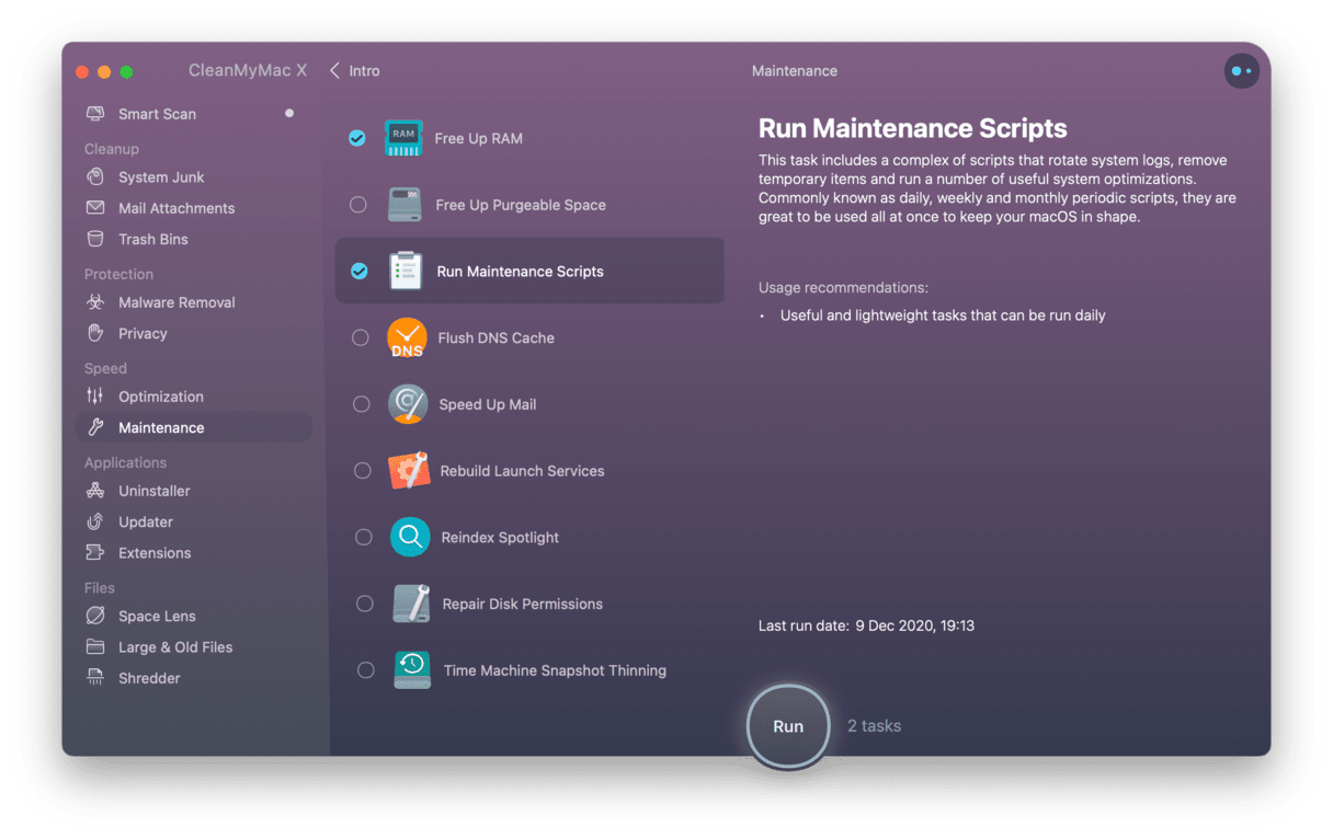 CleanMyMac X interface