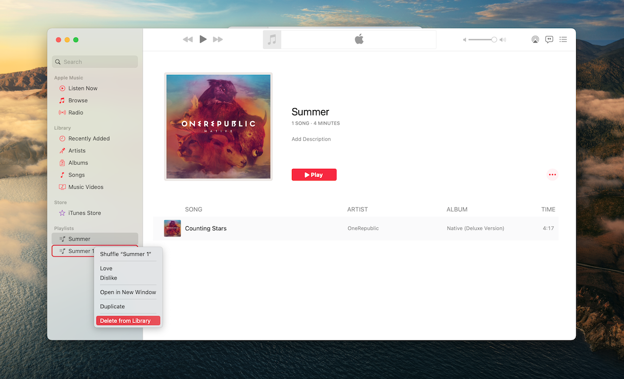 How to delete a playlist from iTunes