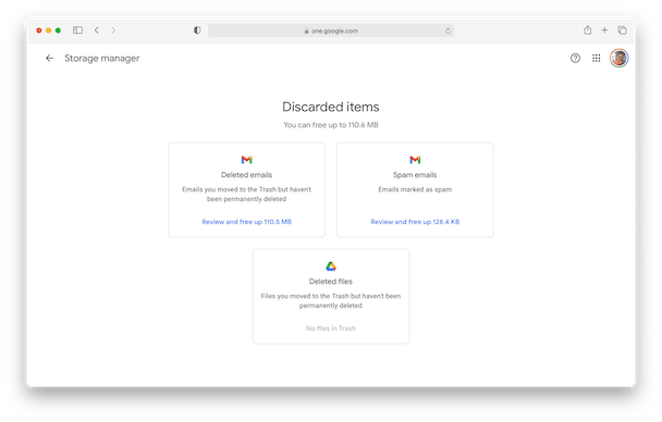 How to remove discarded items in Google Drive