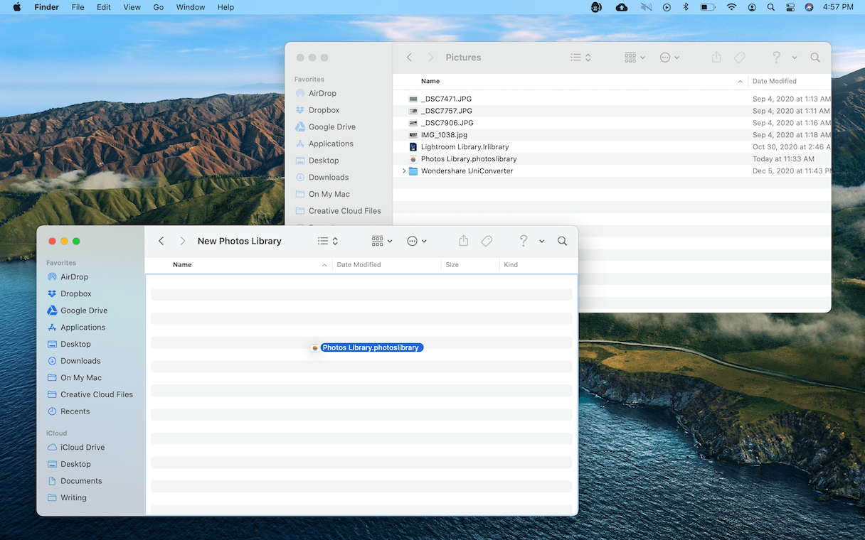 change iphoto library location to external drive