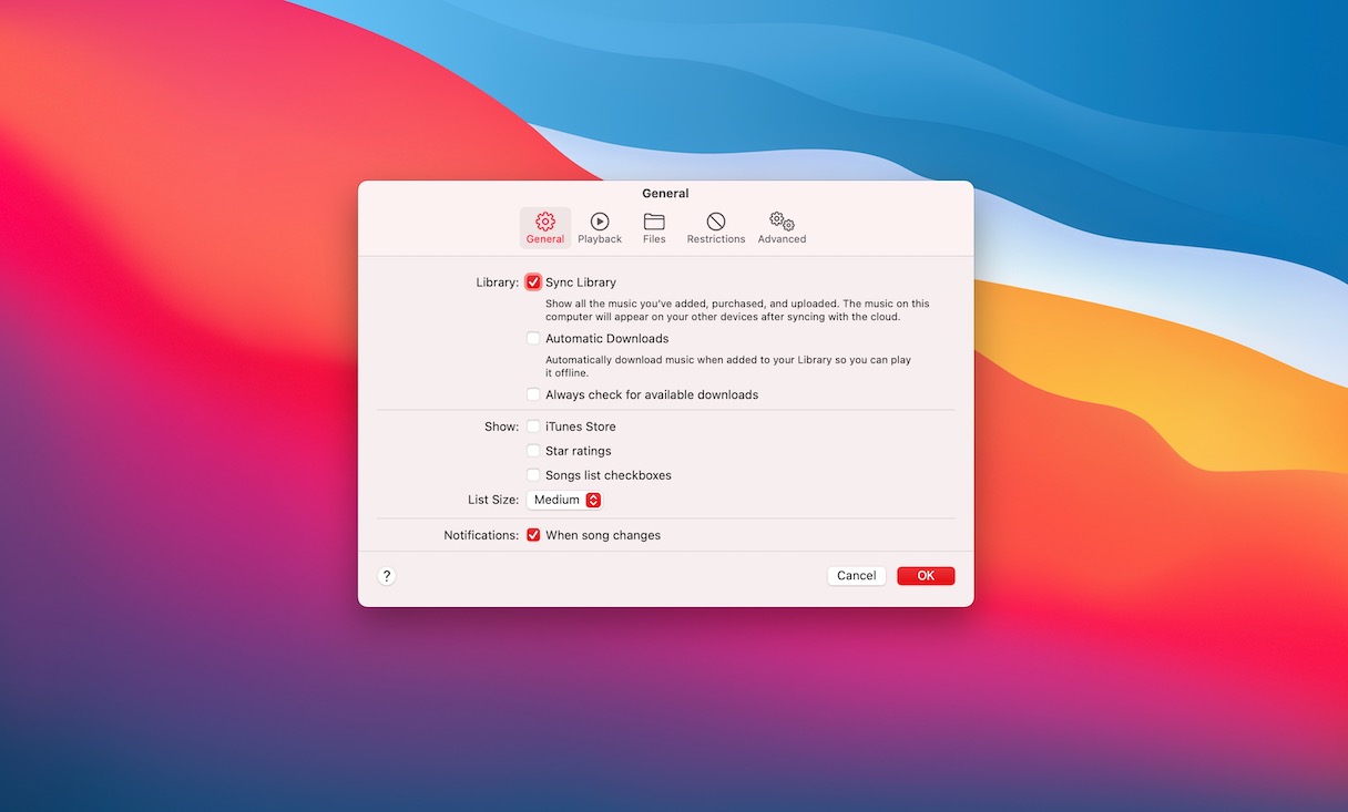 How to disable Sync Library on macOS