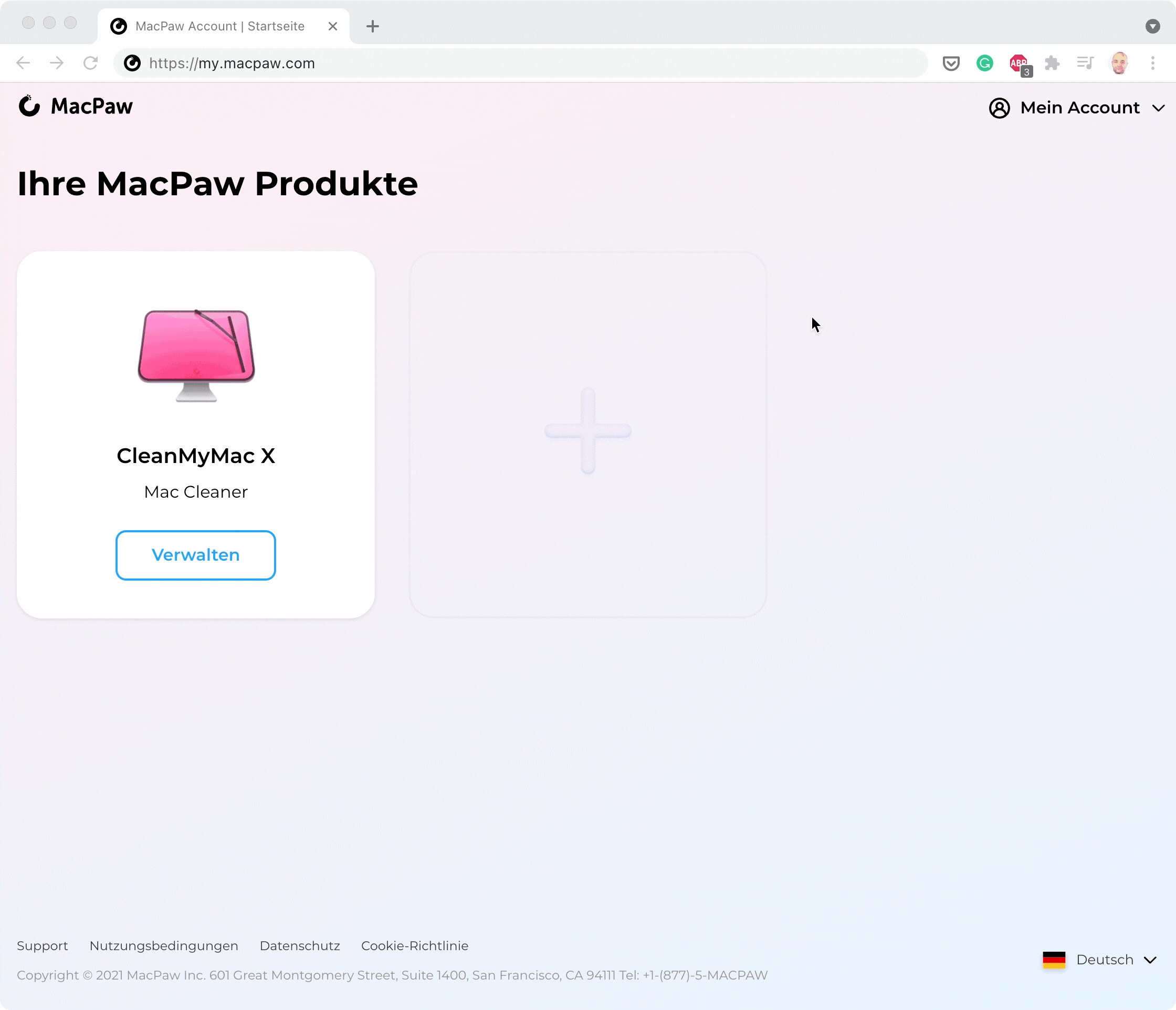 Wenden Sie den Rabatt in Ihrem MacPaw-Account an