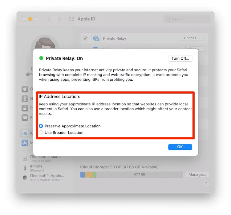 How to turn off Private Relay