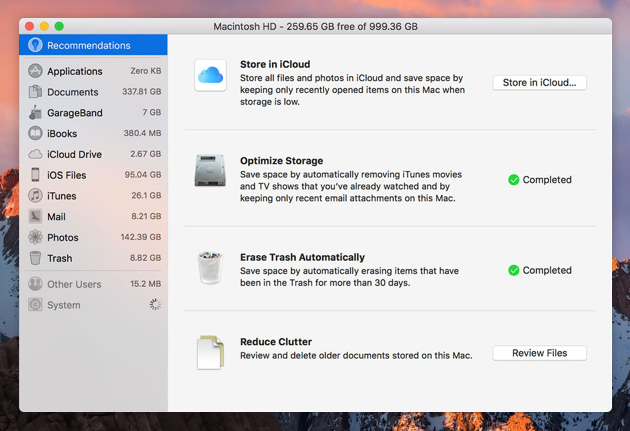 how to manage storage on macbook air