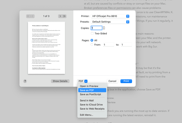 print utility for mac