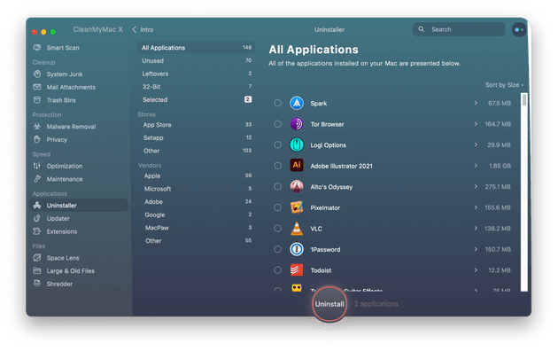 CleanMyMac Uninstaller