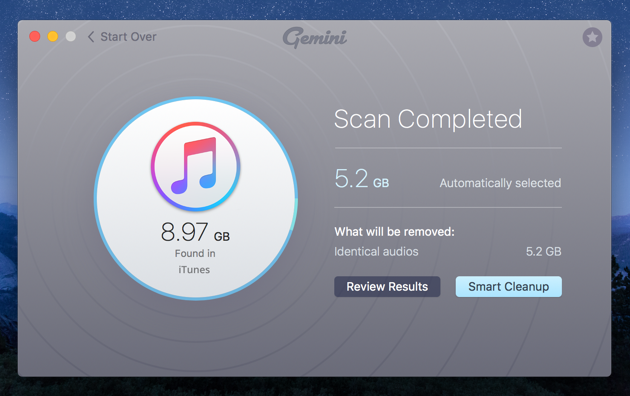 Gemini 2 - iTunes scan completed