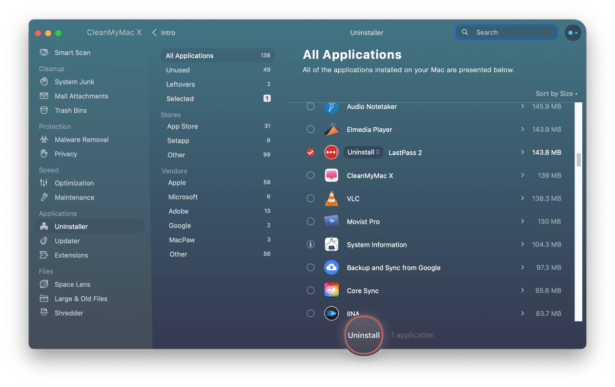 How to uninstall Lastpass with CleanMyMac X