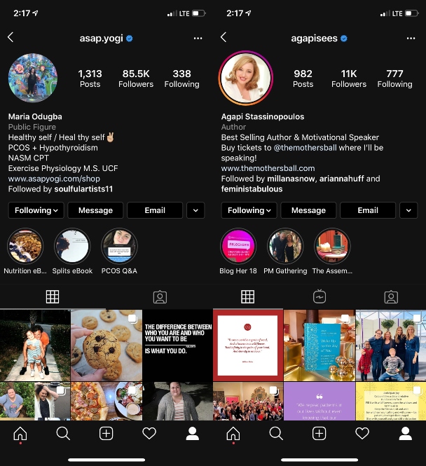 How verified Instagram accounts look How verified Instagram accounts look