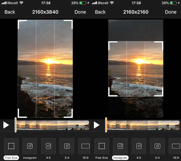 how to stop imovie from cropping video on iphone