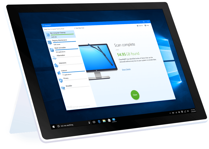 Best PC cleaning software: CleanMyPC.